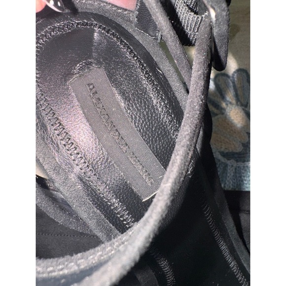 Alexander Wang Atalya‎ Black Suede Sandals Clear Strap Heels Size 38 - Picture 6 of 10